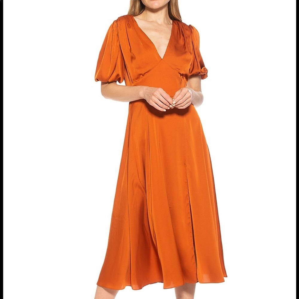 ALEXIA ADMOR Puff-Sleeve Fit & Flare Dress